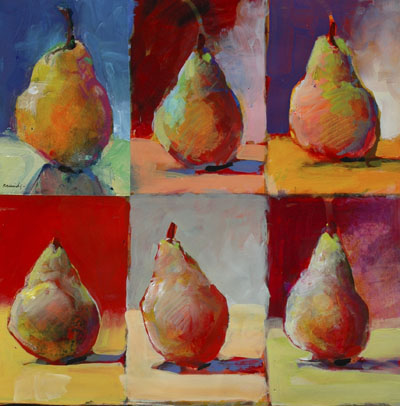 Six Pear Warm Up Paintings