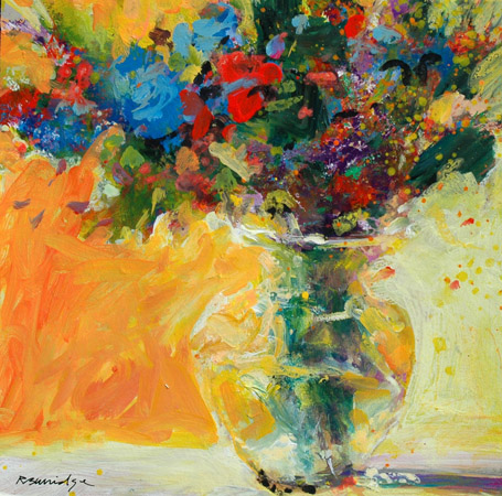 Blue Flowers in Yellow Room