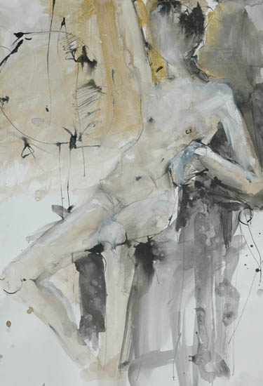 Seated Nude with Gold Halo