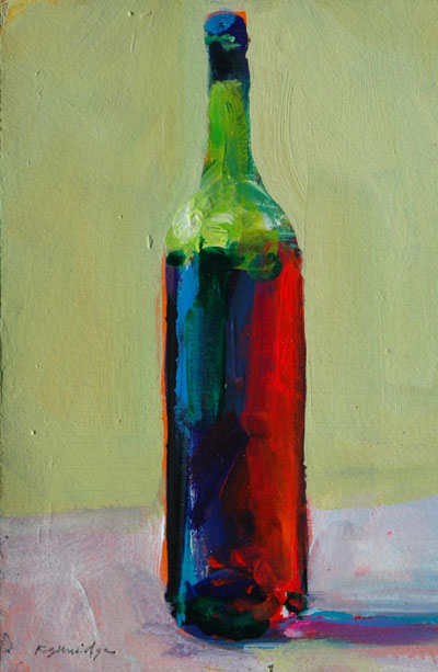 Finished Wine Bottle Painting