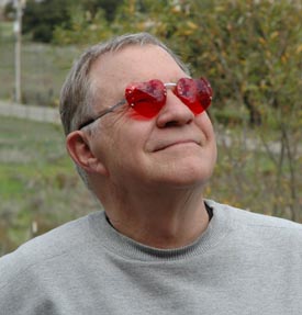Bob Using his Red Gel Painting Glasses