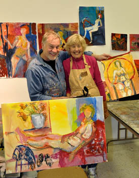 Bob with Pat and her Work