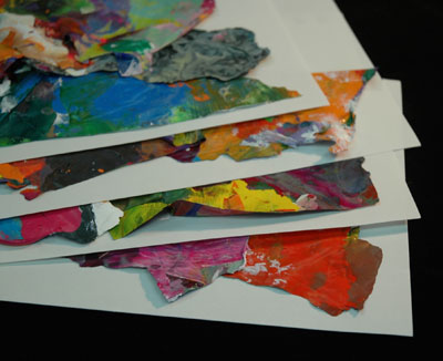 Pile of skins with waxed slip sheets in between