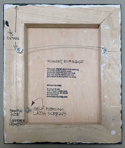 Lath Screws on the Back of a Painting Panel