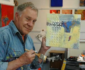 Bob and Newspaper Textured Painting