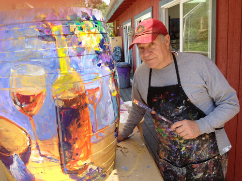 Bob with Wine Barrel