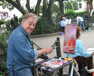 Bob Painting the Fountain